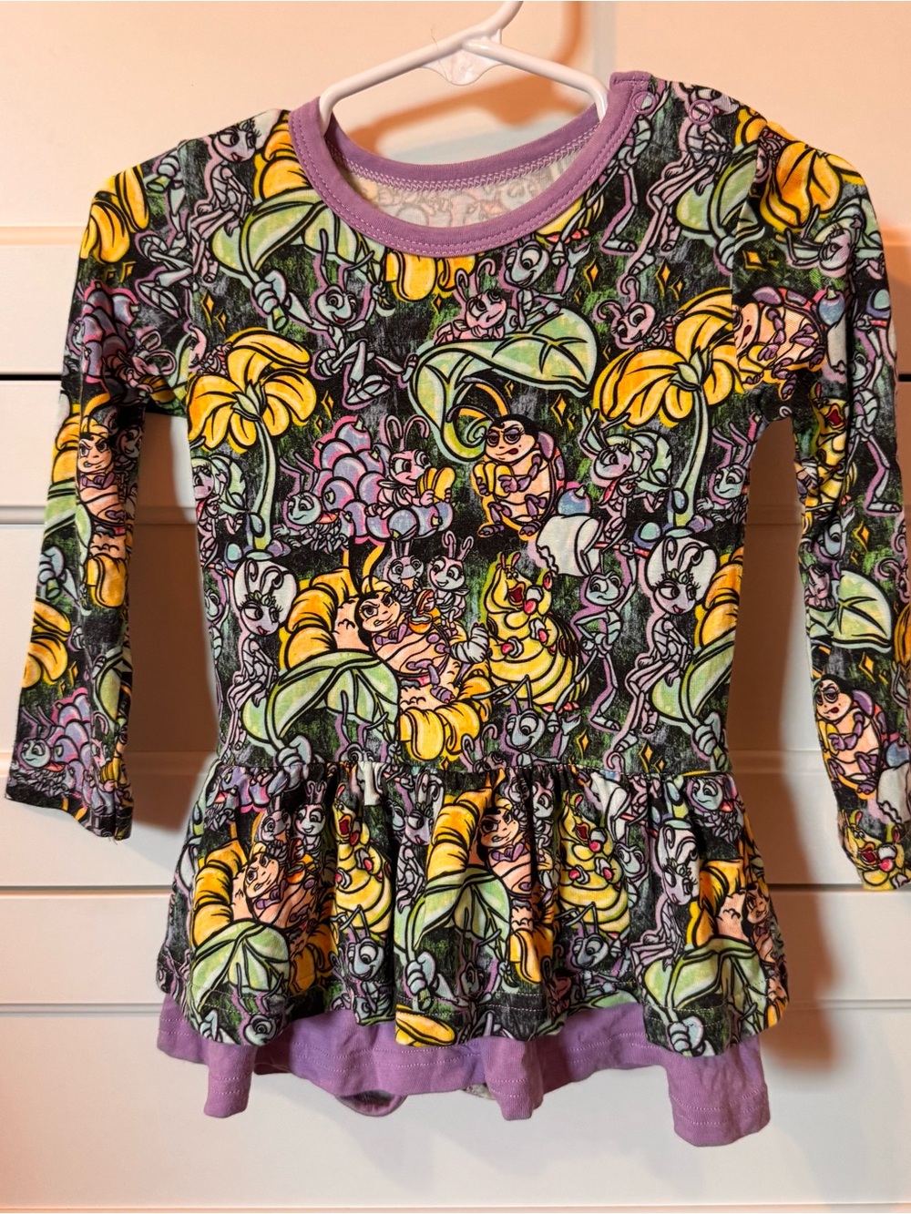 Bamboo Disney Bugs Life Floral‎ Long-Sleeve Twirl Dress One Piece 18-24 months